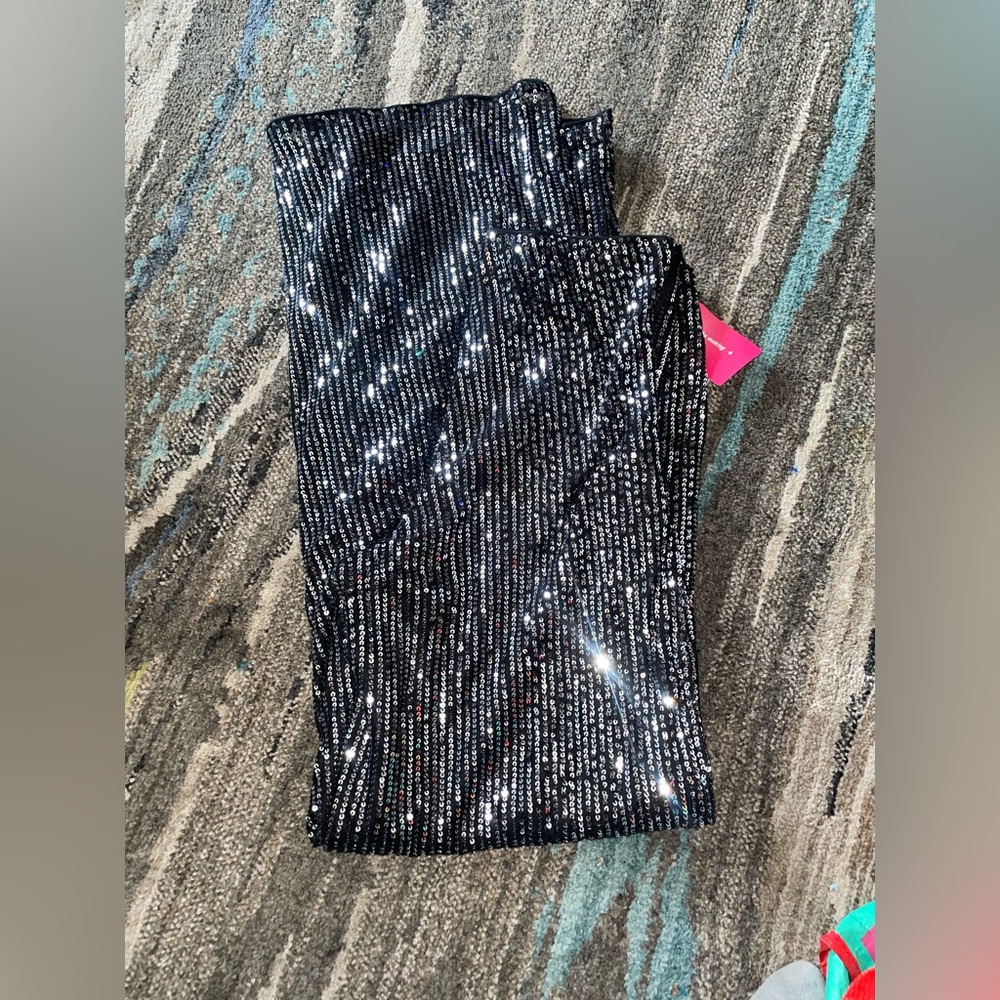 Black Sequin Pants NWT